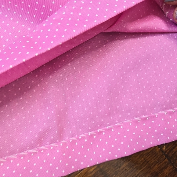 Deadstock Vintage 70s Pink Polka Dot Barbiecore Girly Night Gown House Dress - Picture 14 of 16